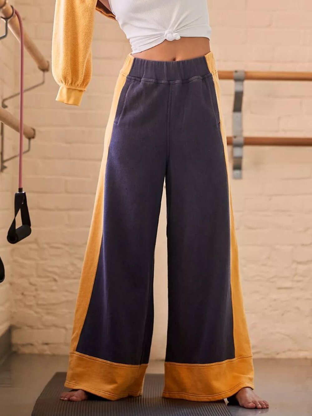 FP Movement by Free People Split Second Pants - Navy Combo - Size XS